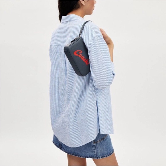 Coach Handbags - Coach Navy Blue Shoulder Bag